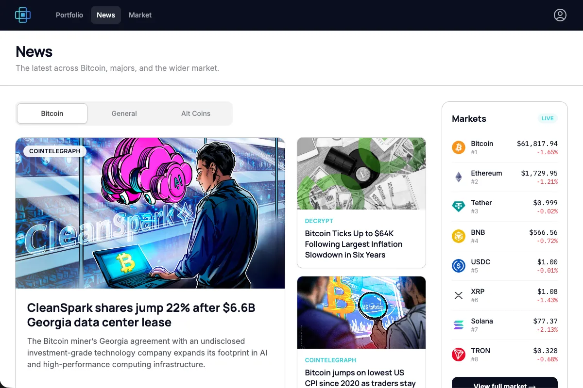 Crypto Crossing news page